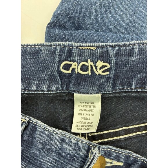 Cache Womens Jeans Size 2 Skinny Jeans Stretch Blue Denim Y2K - Picture 4 of 6